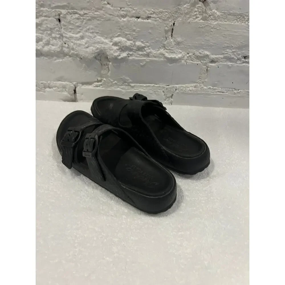 Skechers Women's Black Double Strap Slide Sandals - Picture 6 of 10